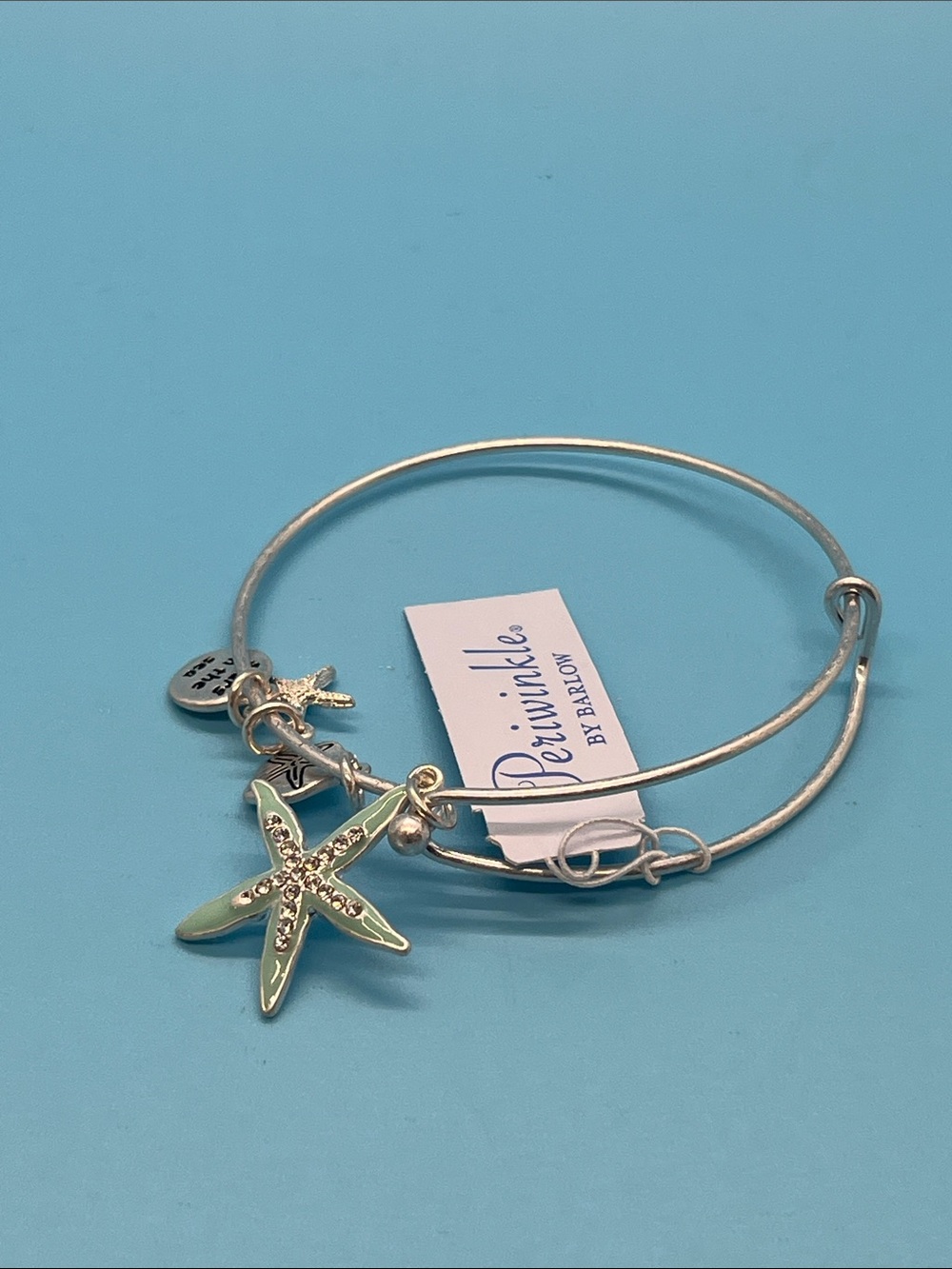 Periwinkle by Barlow Silver Starfish Charm Stackable Bangle
